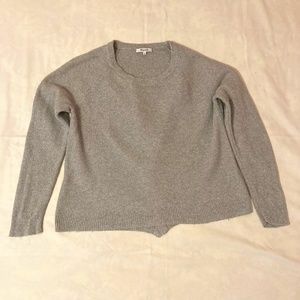 Light gray Madewell crewneck sweater with layered back, Women's size Large